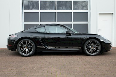 Dekorbeklebung Porsch 718 Cayman Mit R Streifen Und Turdekor Intitan Matt