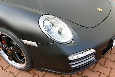Vollverklebung Porsche 911 Carrera 4s Coupe Von Blau Metallic In Schwarz Matt