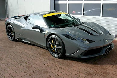 Vollverklebung Ferrari 458 Speciale Von Schwarz In Grau Glaenzend