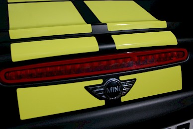 Vollverklebung Mini Roadster Jcw Von Anthrazit In Schwarz Matt Mit Dekoren Sport Stripes