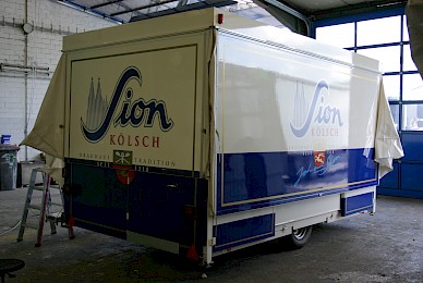 Schankwagen Beschriftung Sion Koelsch