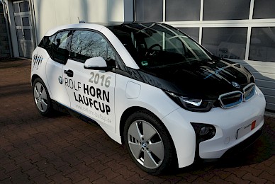 Fahrzeugbeschriftung Bmw I3 Lauf Cup Begleitfahrzeug