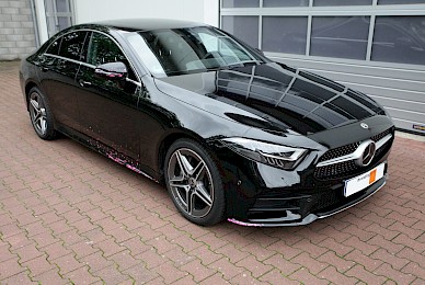 Fahrzeugbeschriftung Mercedes Cls Telekom Magenta Spritzer