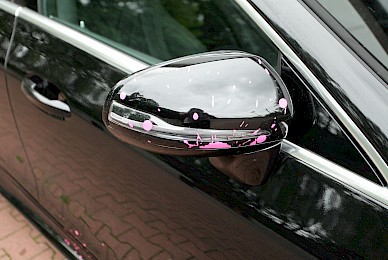 Fahrzeugbeschriftung Mercedes Cls Telekom Magenta Spritzer