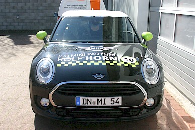 Fahrzeugbeschriftung Mini Oneclubman Rsv Dueren Begleitfahrzeug