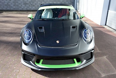 Vollverklebung Porsche 911 Gt3 Rs In Mattschwarz Und Dekore