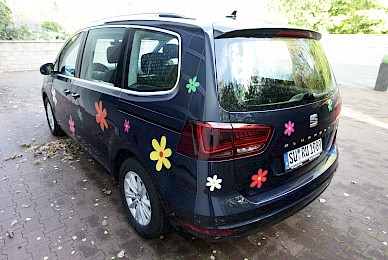 Dekorbeklebung Eines Vw Sharan Mit Prilblumen