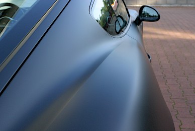 Porsche Cayman S Vollverklebung Von Gelb Auf Mattschwarz
