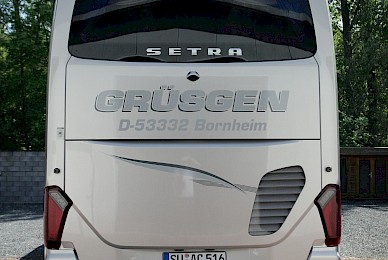 Beschriftung Reisebus
