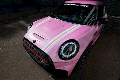 Mini Jcw Vollverklebung Rosa Glitzer